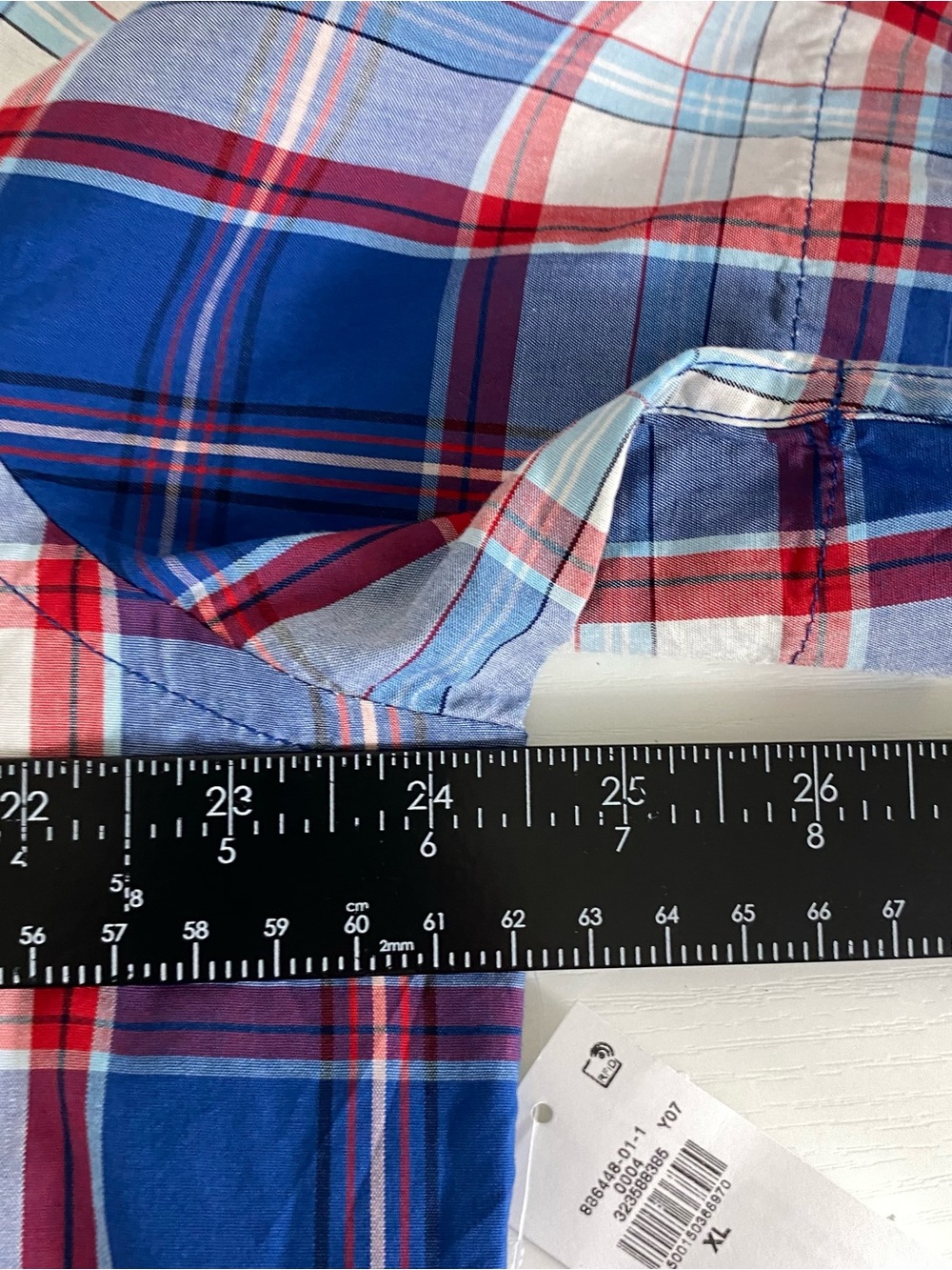 Old Navy Mens The Everyday Shirt Size XL Red White Blue Plaid Button Up Cotton - Picture 10 of 15